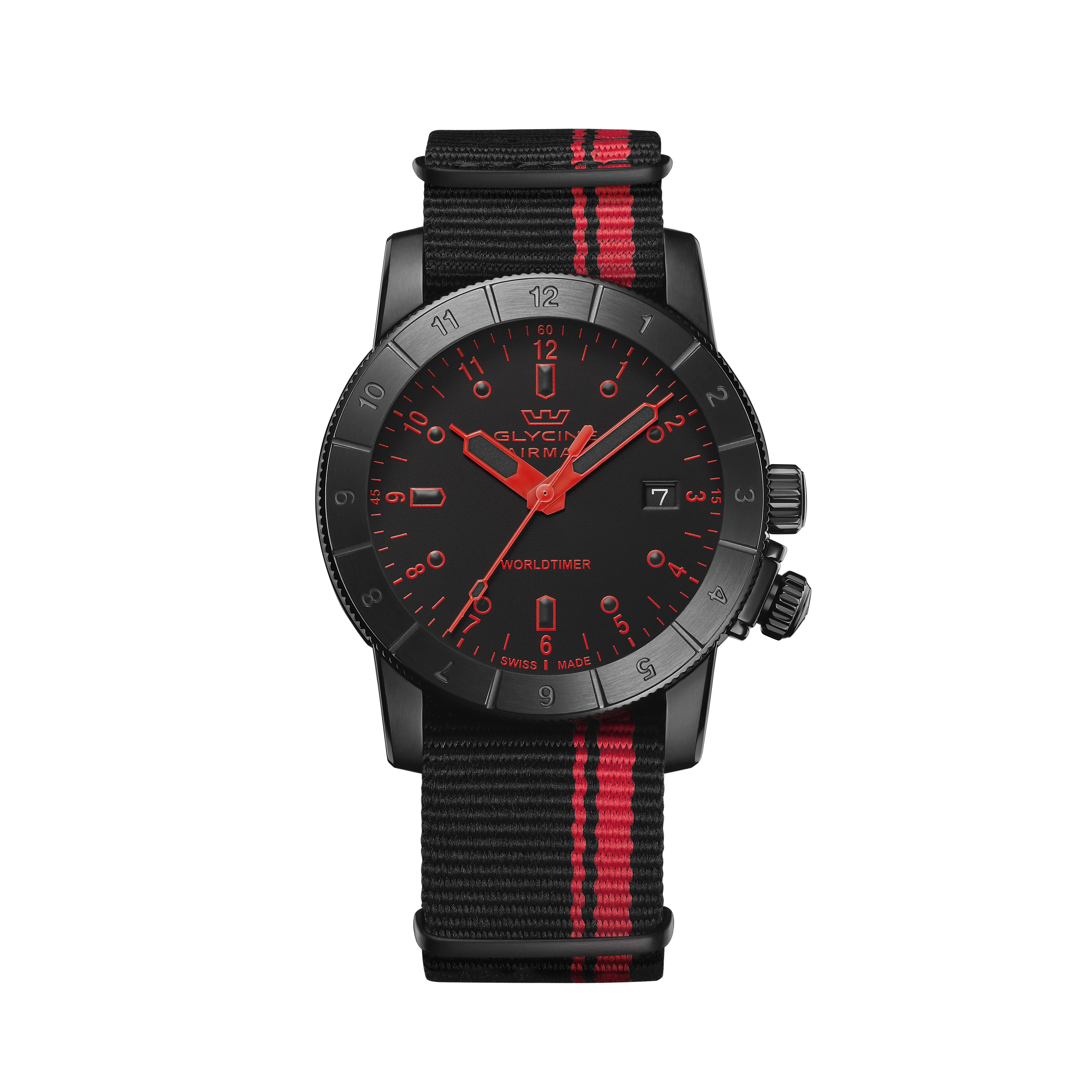 Glycine Men's Airman Worldtimer 42mm Quartz Watch GL1037