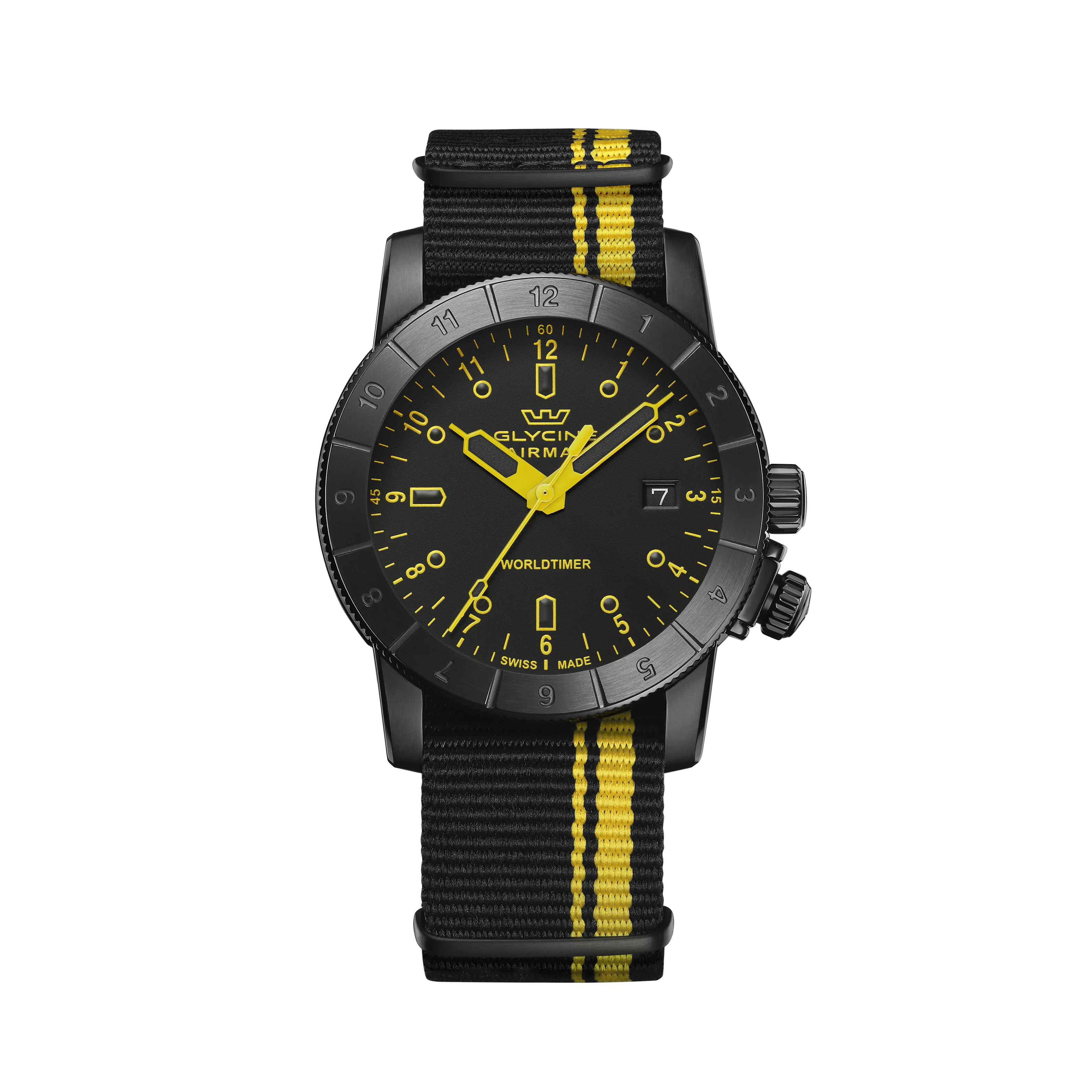 Glycine Men's Airman Worldtimer 42mm Quartz Watch GL1039