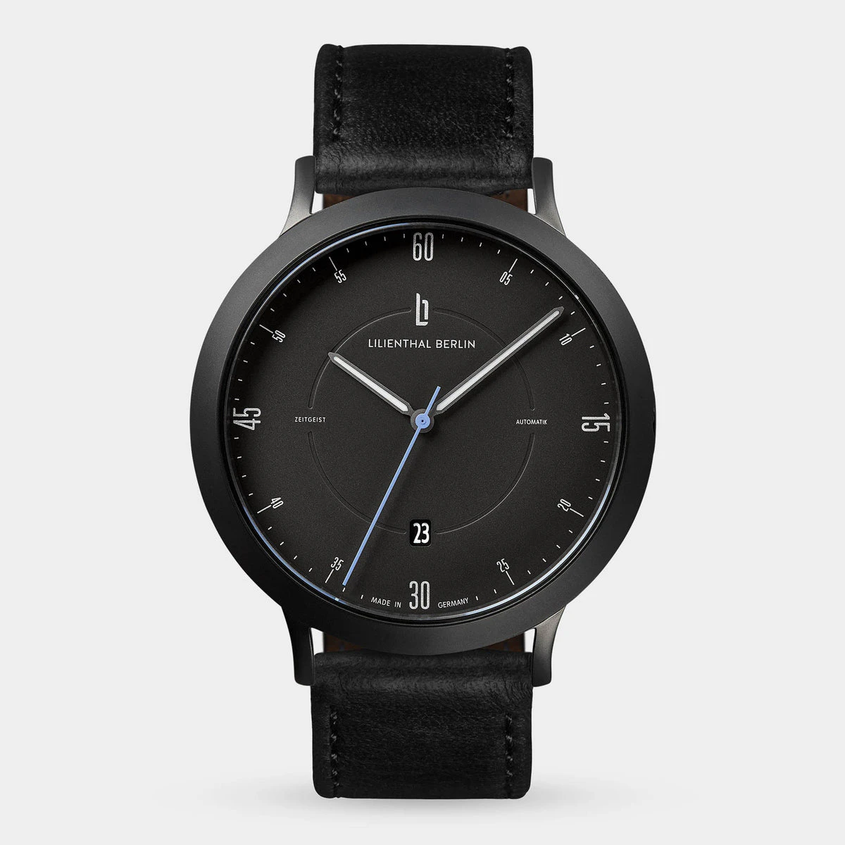 Lilienthal Berlin Zeitgeist Automatik All Black Leather Black Ndash Lilienthal Berlin North America