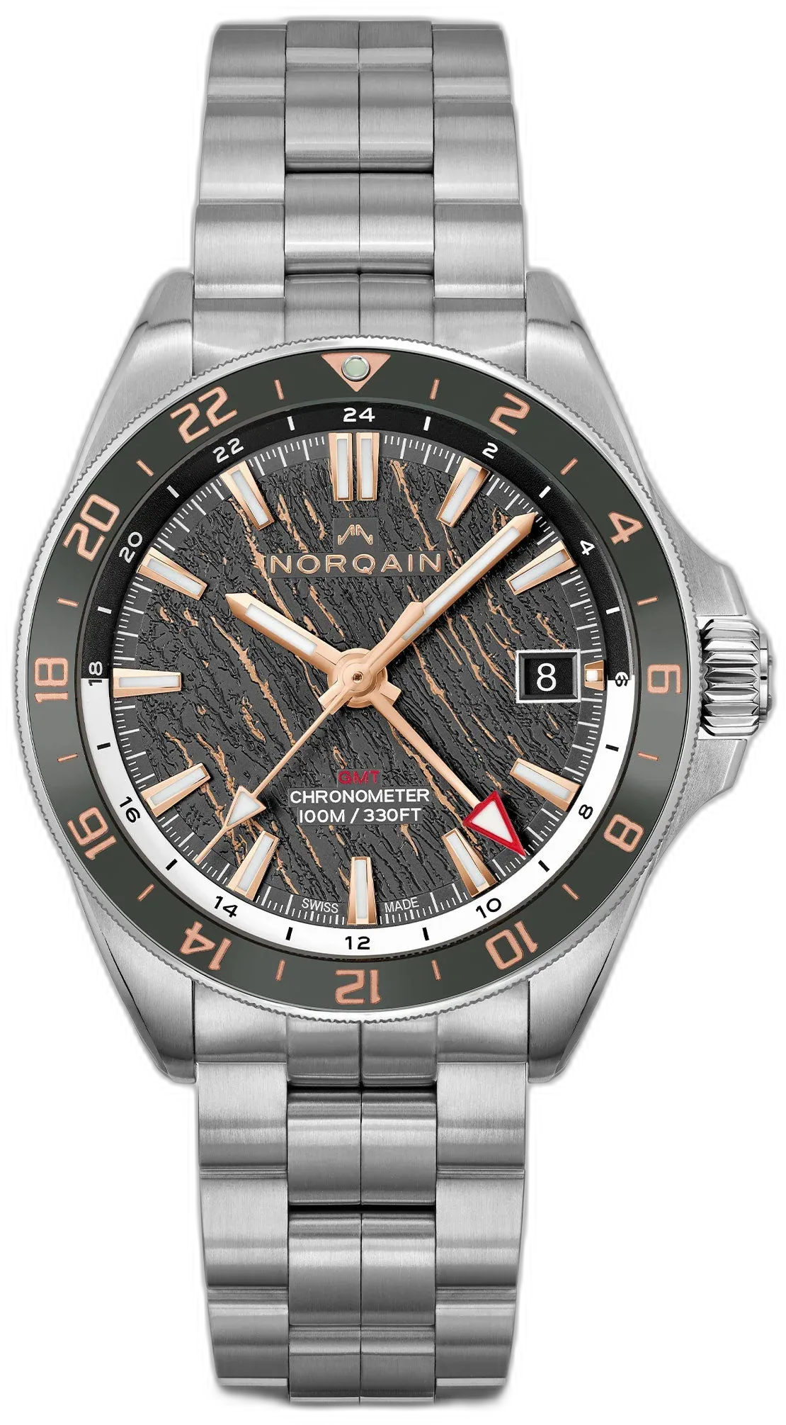 Norqain NEVEREST GMT Glacier 41mm Grey Gold