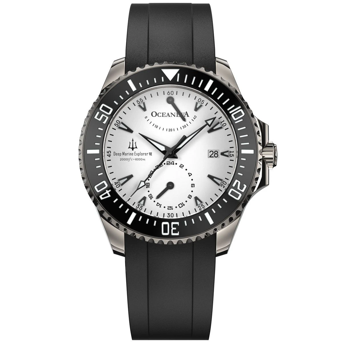 Oceaneva FULL LUME Power Reserve 6000m Automatic Grade 5 Titanium Watch Blue