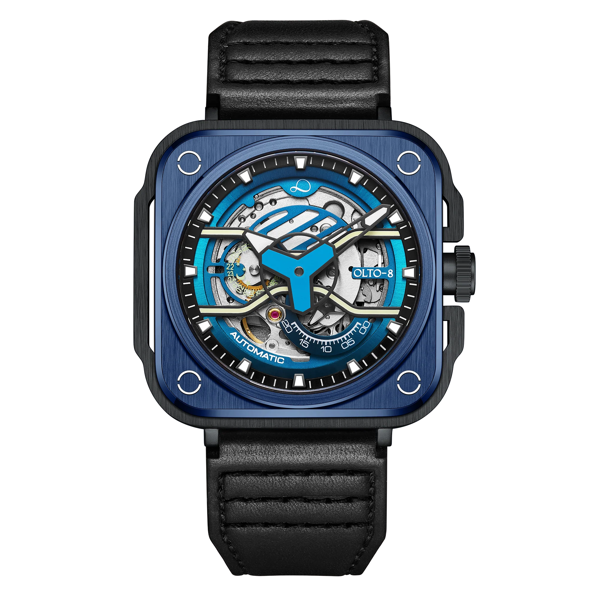 OLTO-8 IRON-EX Square Skeleton Automatic Watch