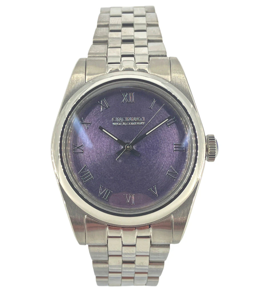 Cincinnati Watch Company Purple Grand Feu Enamel Dial