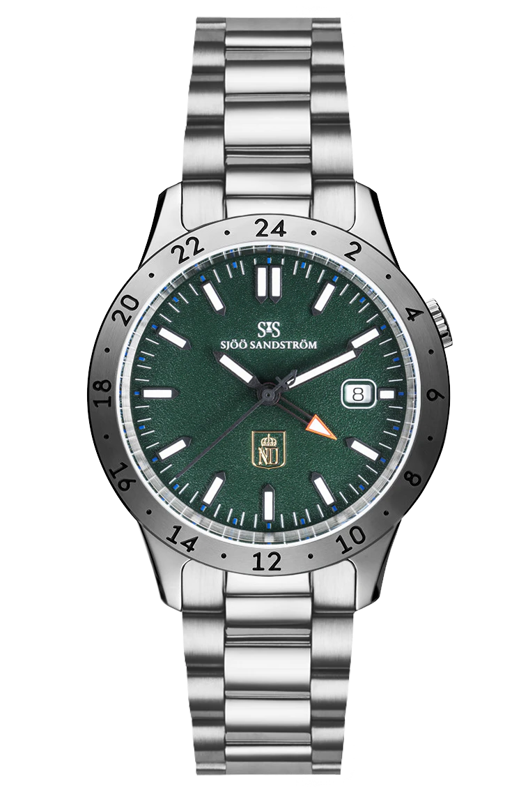Sjöö Sandström Royal Steel Worldtimer Norrlands Dragonregemente