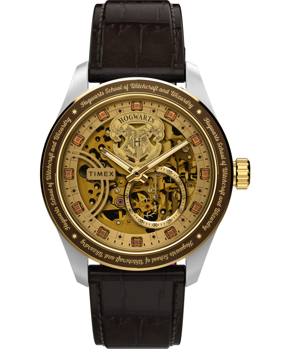 Timex Harry Potter x Timex Waterbury Skeleton Automatic 39mm Leather Strap Watch