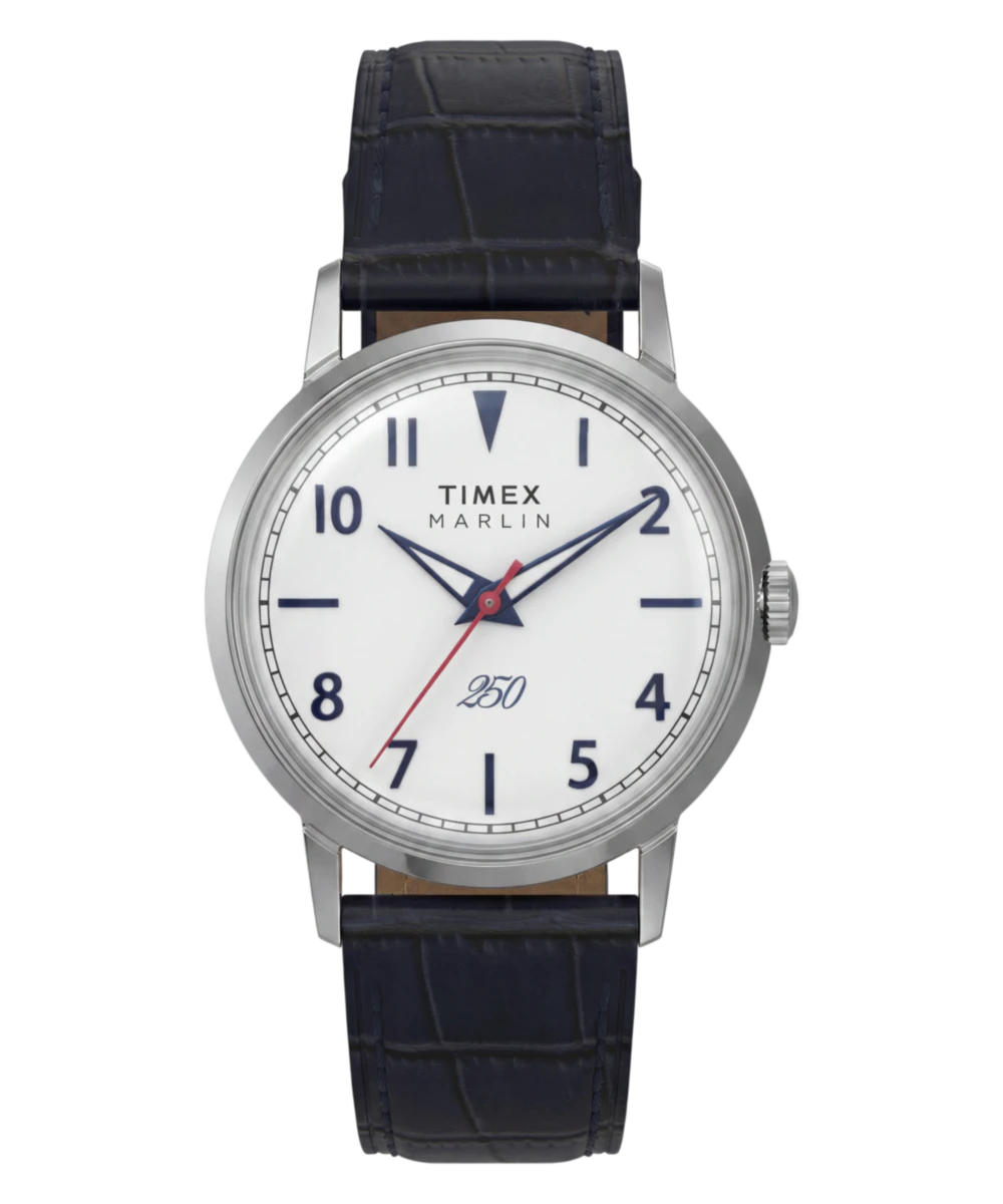 Timex Marlin America 250 34mm Leather Strap Watch