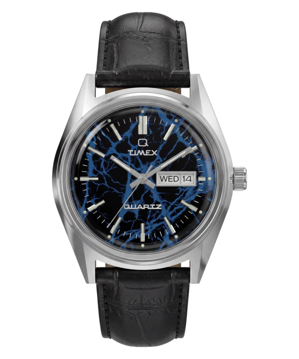 Timex Q Timex Blue Vega 38mm Leather Strap Watch