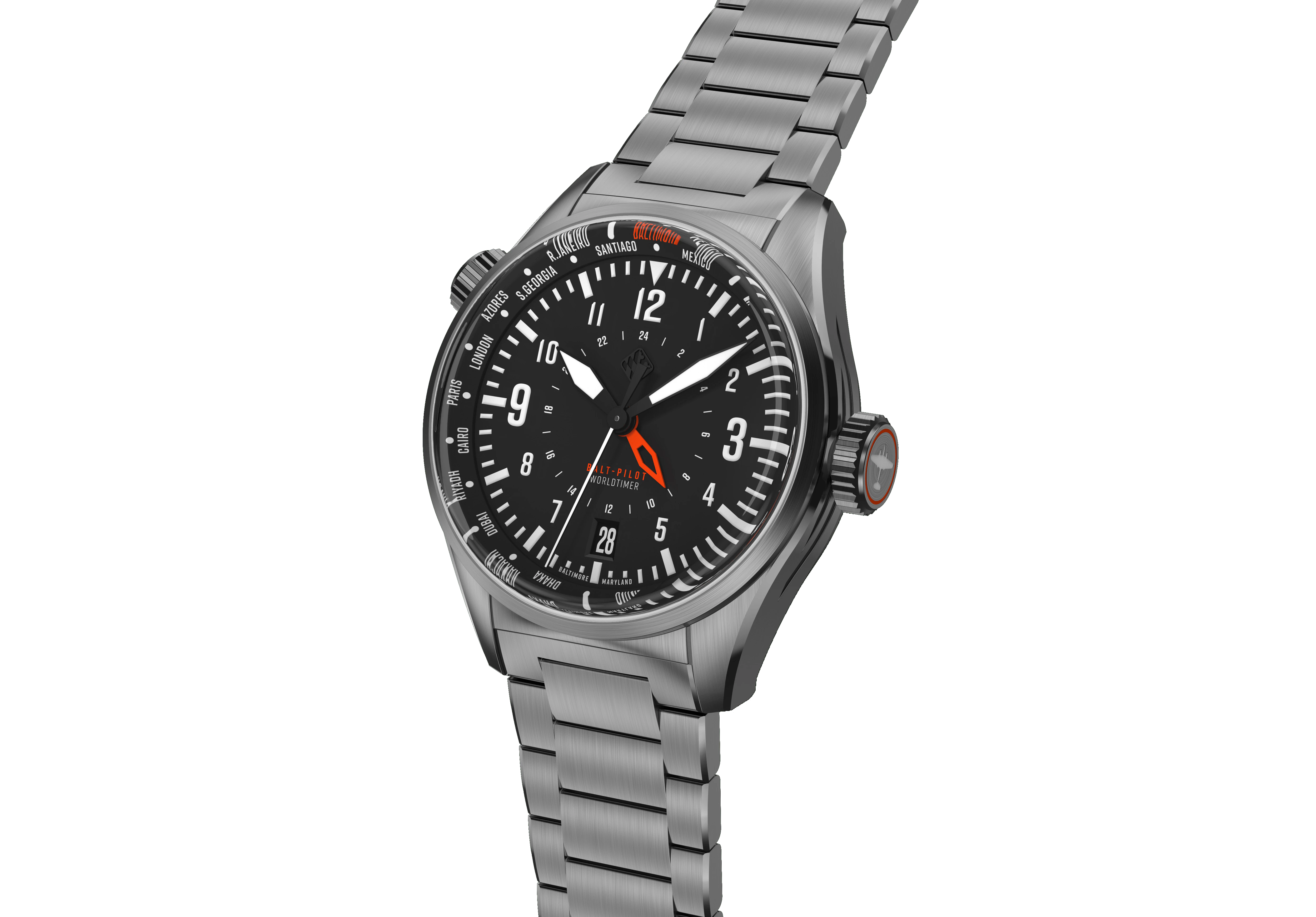 TSAO Baltimore Balt-Pilot Worldtimer Stealth Black